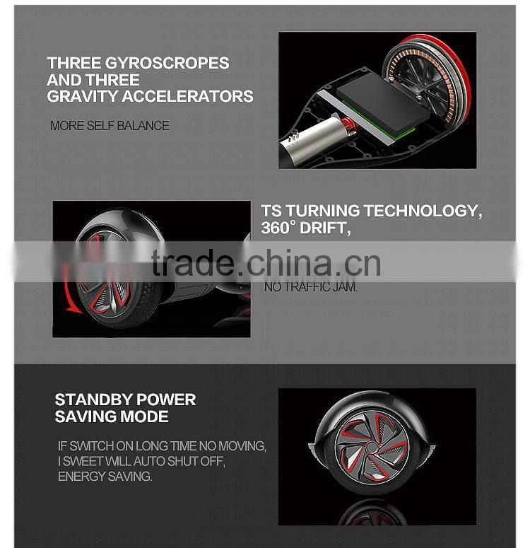 Bluetooth Music LED Lighting 2 Wheel Self Balancing Vehicle for Kids