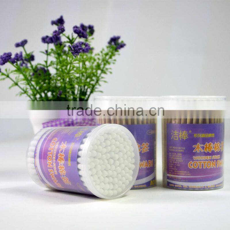 Lanxi Factory Wood Stick Cotton Buds Sterile Makeup Cotton Swabs