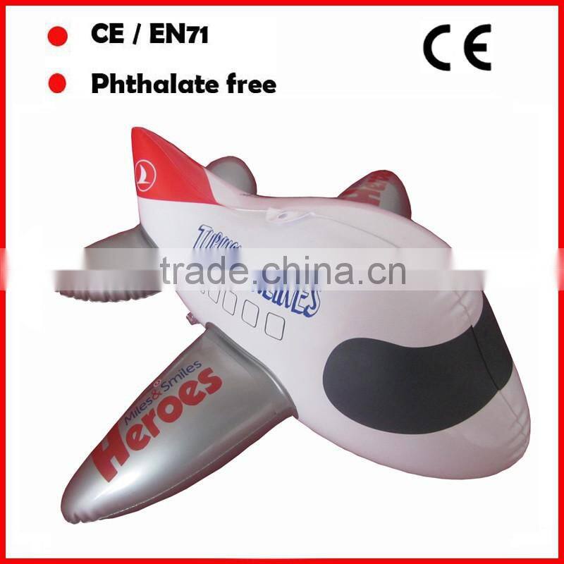 PVC promotional toys inflatable airplane model with custom printing and size