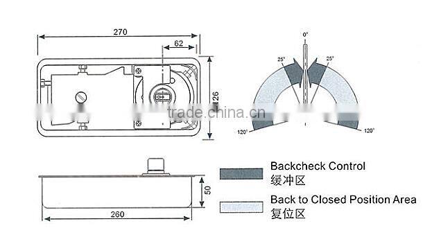 spring loaded floor hinge floor spring door closer(DL-220B)