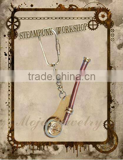 Unique Antique Metal Gun Pendant Chunky Chain Link Necklace