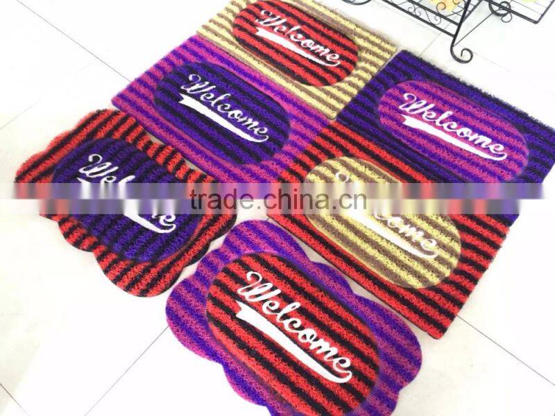 ribbed pvc coil carpet double color beautiful mat