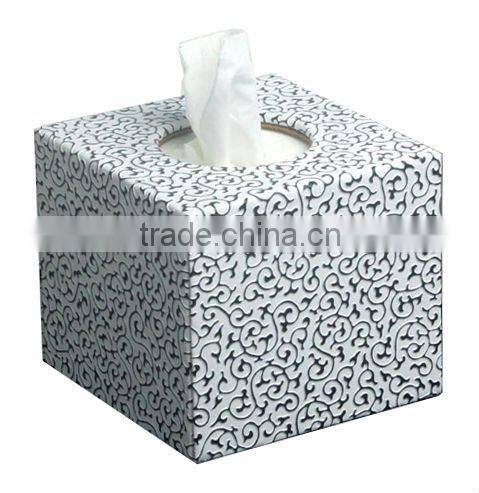 Square tissue box with magnetic closure
