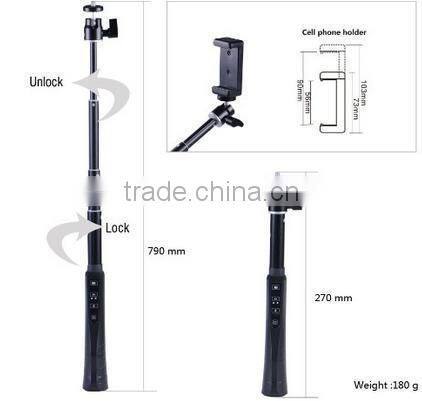 New Bluetooth selfie stick,Monopod selfie stick with bluetooth shutter button