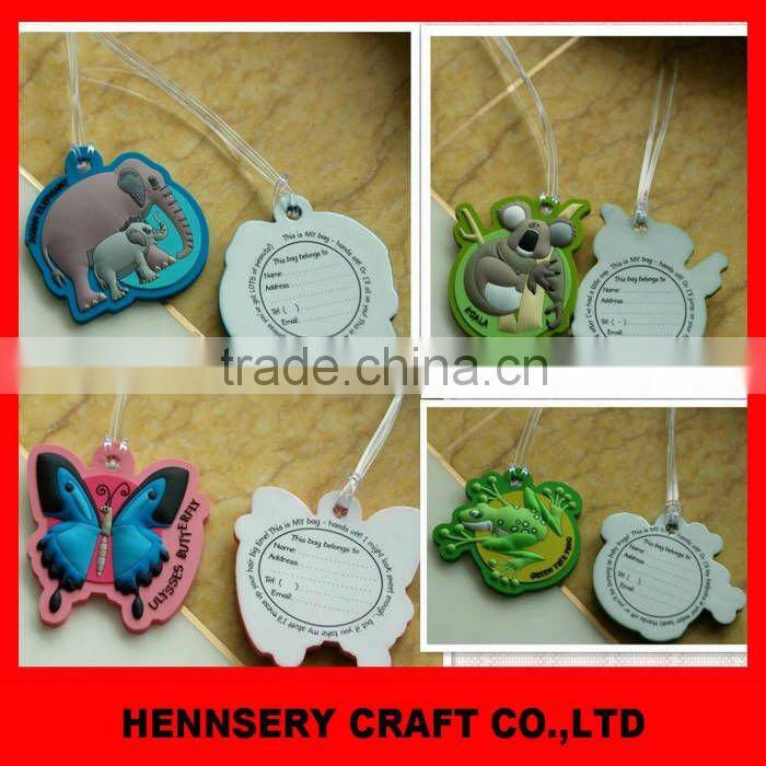 Fashion 3D Soft custom Pvc bag Tag