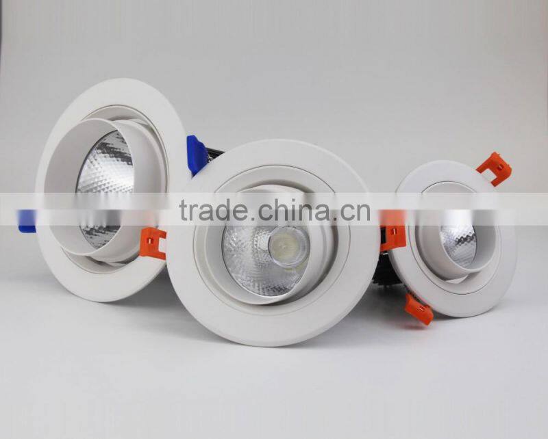 360 degrees rotatable light guide post 15/24 degrees Reflector Round Ceiling light 10w 20w 30w 40w