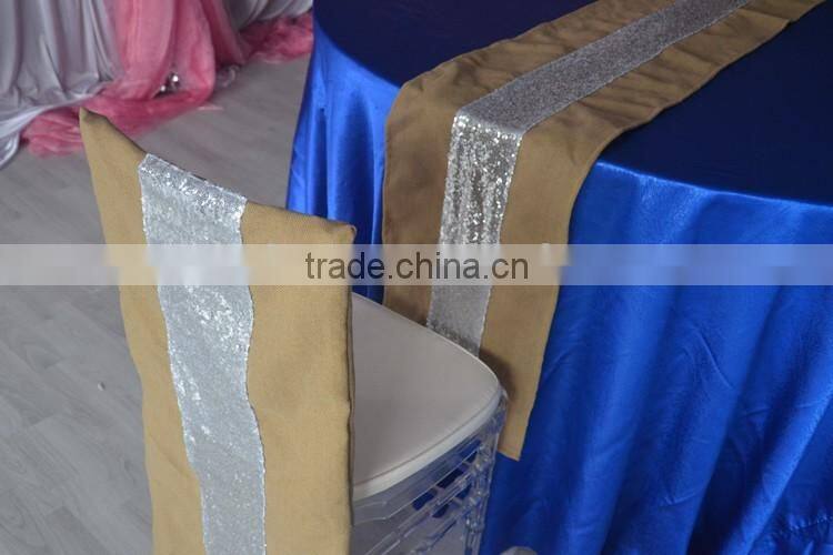 Fancy wedding burlap and sequin table runner size