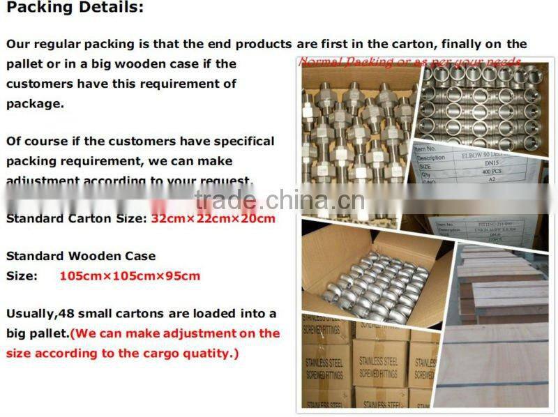 BSP/NPT/DIN2999 150lb sus304/316 stainless steel pipe fitting tee