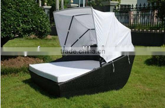 outdoor synthetic rattan furniture aluminium beach bed