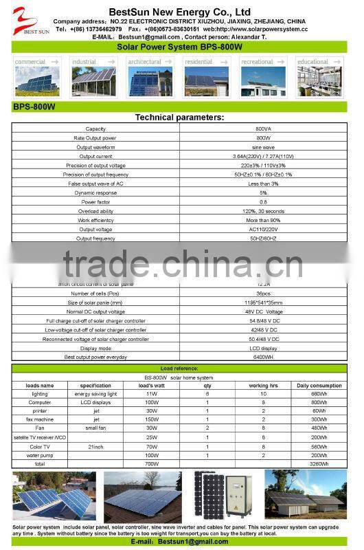 solar energy battery 800W