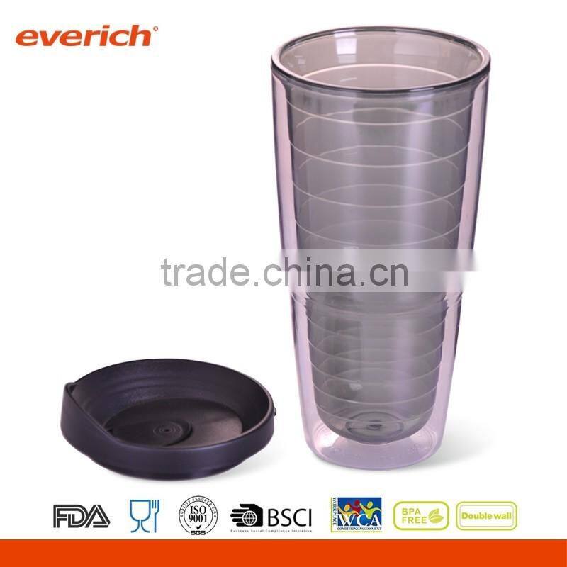 30oz tritan double wall Plastic juice tumbler with slide lid