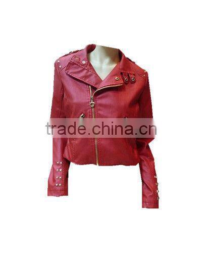 ladies' fashion jacket,ladies' pu jacket, women's jacket