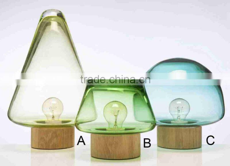 Half Transparent Glass Mushroom Table Lamps for Bedroom and Living Room Lighting