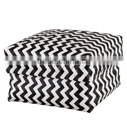 Zigzag Plastic Woven Basket, set of 3