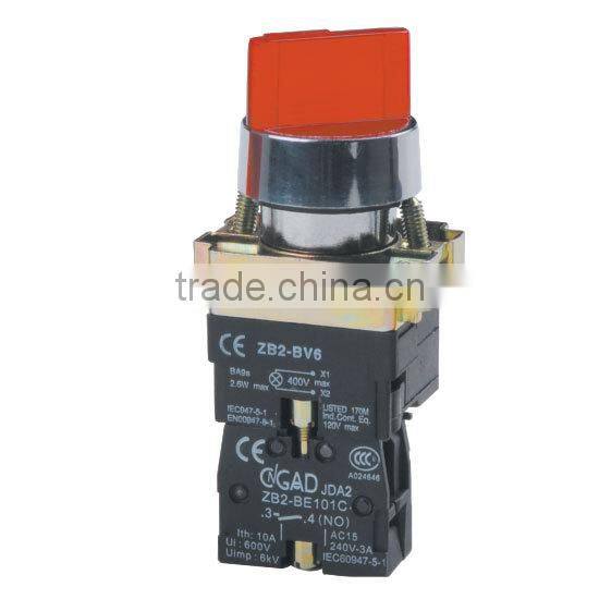 GB2-BK3462 CNGAD red illuminated selector 2 position locked push button switch