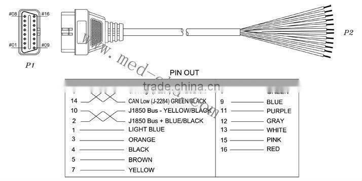 Cable, J1962F to Open End, 10ft