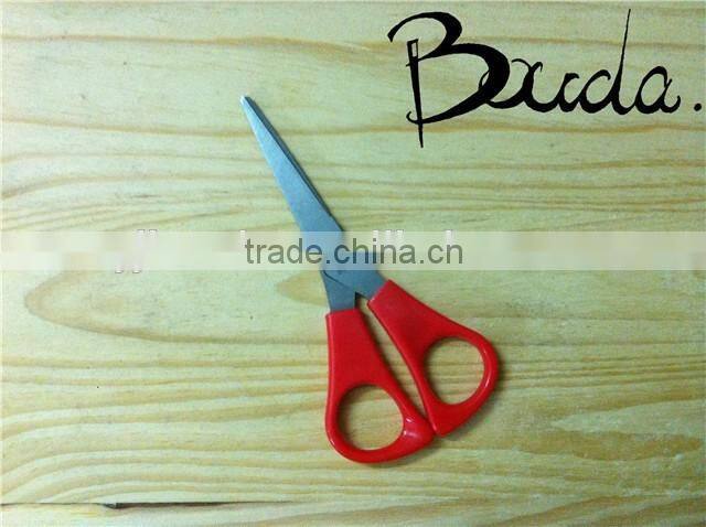 5" Good quality colourful soft handle student scissors BD-S1643
