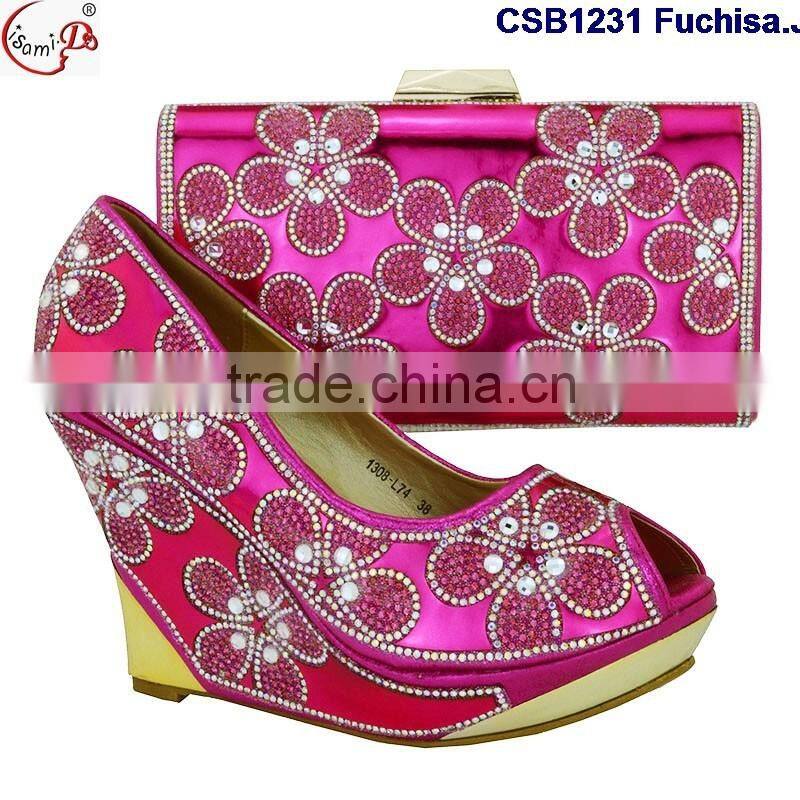 CSB1231 Chowleedee fasion latest fashion woman italy style high heel sandal shoes with matching bag