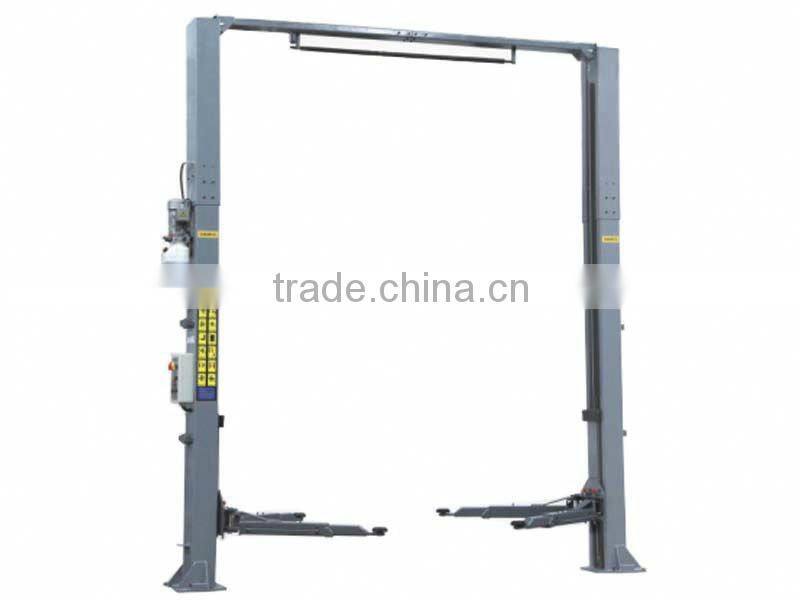 Electric release extension column clear floor two post car lift