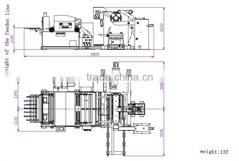 Feeder straightener and uncoiler with Hydraulic cutter