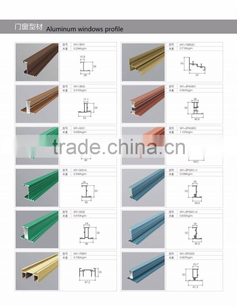 China Factory supply !! Anodized Surface Aluminum window Profile 6063T5