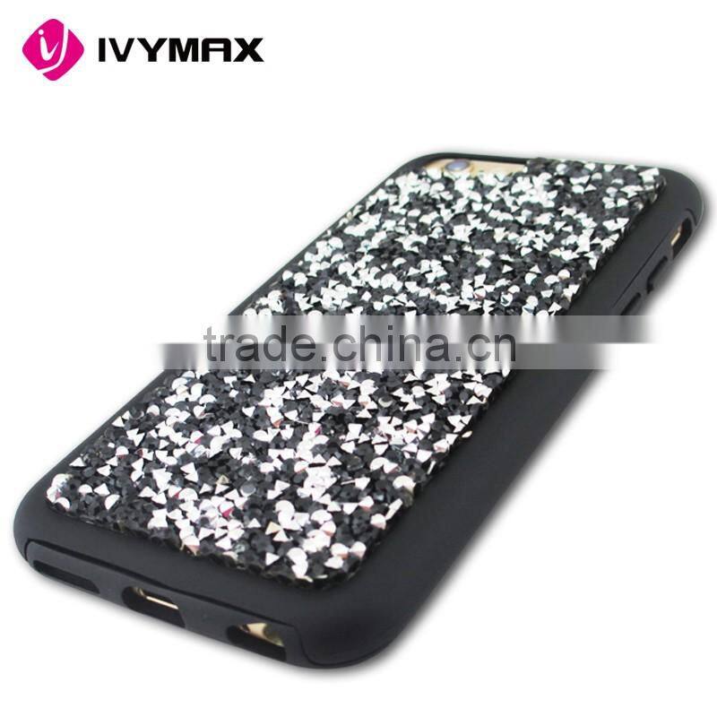Manufacturer China glitter case leather skin mobile back cover for iphone 6s phone accessories case