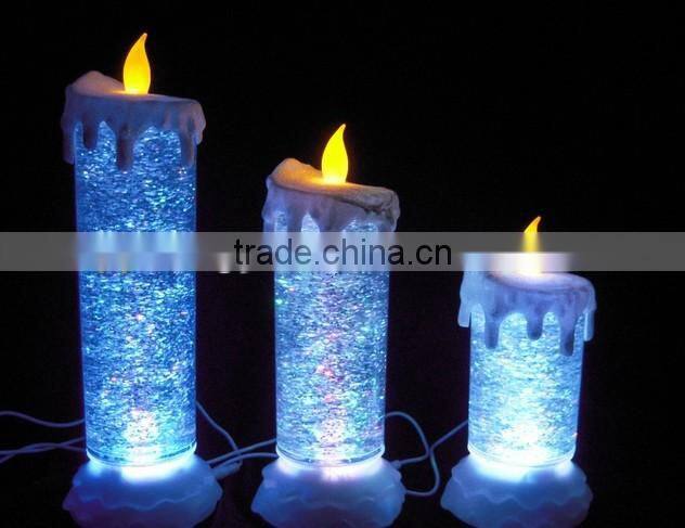 led water glitter christmas candle light led chrismtas light