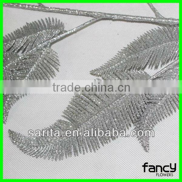 perfect royal artificial glitter leaves decoration
