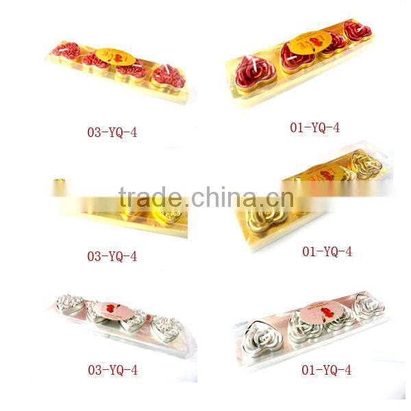 3pcs paited snowflake wedding floating tealight candle