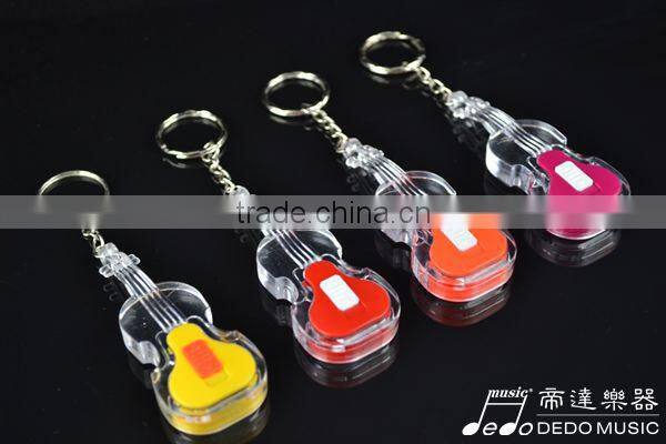 Mini Volin Guitar Ukelele shape led flashlight keychain / 3d metal keychain