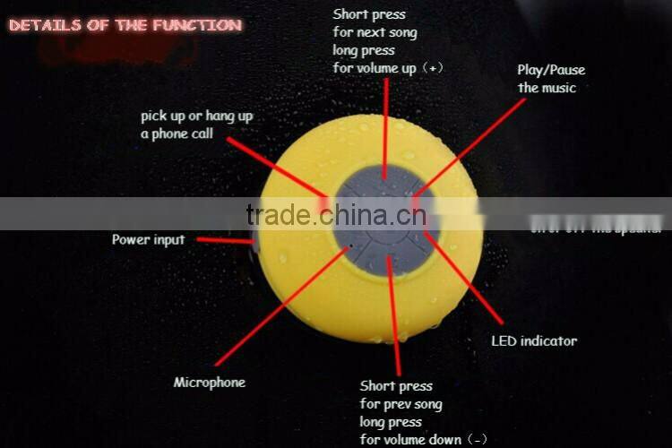 Portable Stereo Waterproof Speaker Bluetooth Shower Speaker with Suction Cup