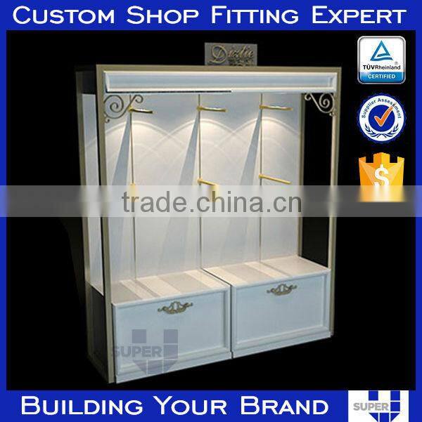 shop display steel shelving unit drawers with wire hook