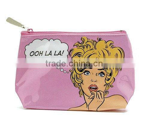 3D Comic women cartoon printed wash bag /Journey cosmetic pouch /toilet pouch