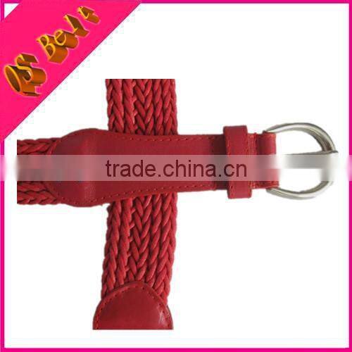 Not Elastic Woman Red fashion Wax Cotton Rope Braided Belt