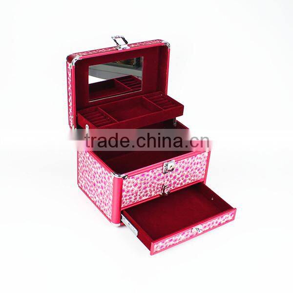 2014 popular aluminum makeup case with drawer