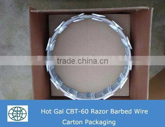 Low Price Hot Dipped Galvanized Razor Barbed Wire Coil For Fencing