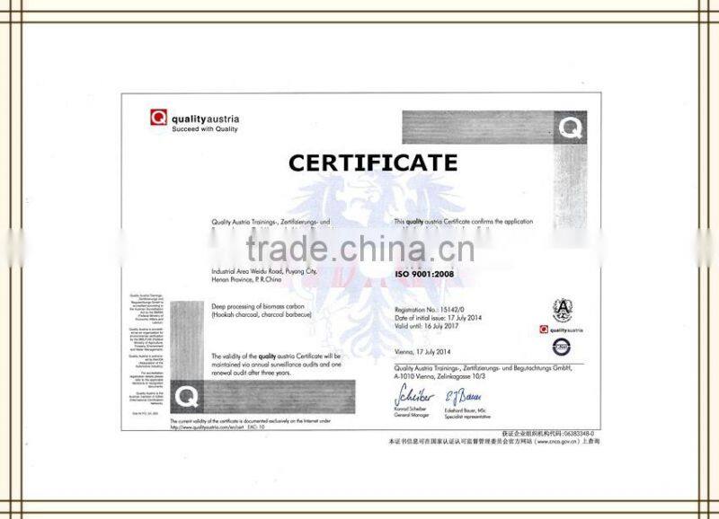 35mm hole middle air shisha hookah charcoal briquette sale