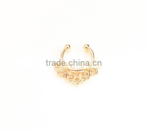 Alloy Charms Fake Septum Nose Ring Non Piercing Hanger Clip On Jewelry