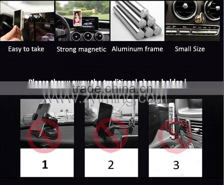 Zyiming car holder factory hot sell Universal 360 Degree Rotation magnetic car phone holder for iphone smartphone