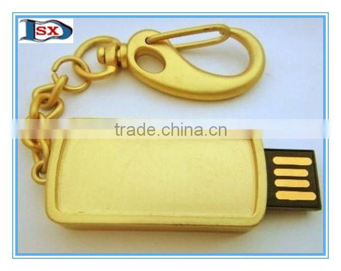 Top-grade gold plated USB flash drive keychain for Promotional Gift/Scalable keychain USB flash drive2/4/8/16/32/128GB