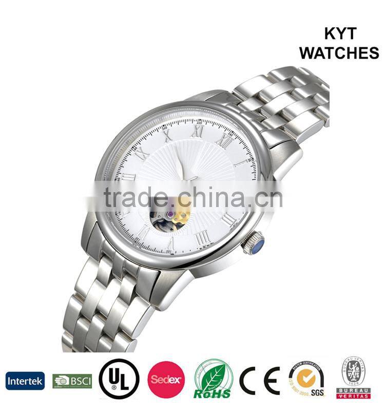 KYT quality japan movt stainless steel exquisite basic men's wrist automatic mechanical watch