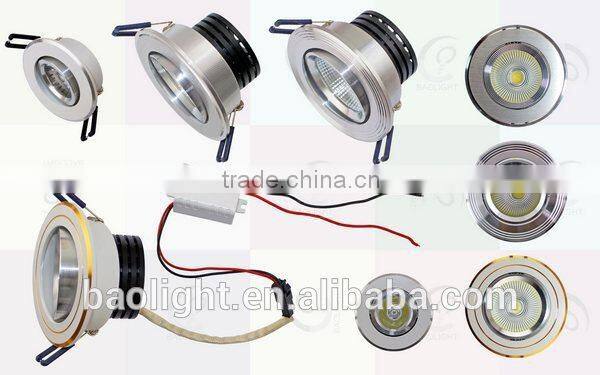 Super bright adjustable 80lm/W 5W cob led downlight