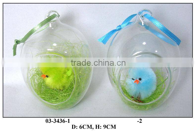 beautiful glass ball with hole for easter gift