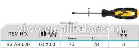 Precision slotted hex shank screwdriver