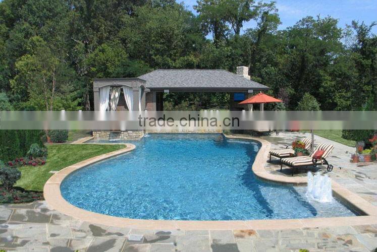 Blue gold silk pool mosaic glass tiles HG-GX003