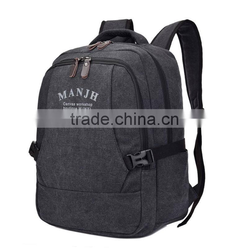 OEM Factory Custom Fashion Black Notebook Laptop Backpack Trendy mens canvas backpack