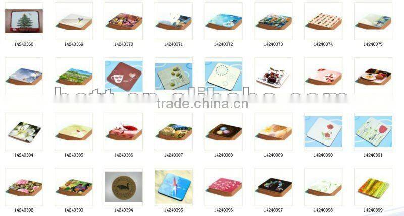 colorful promotion cork coaster custom mdf cork coaster wholesale