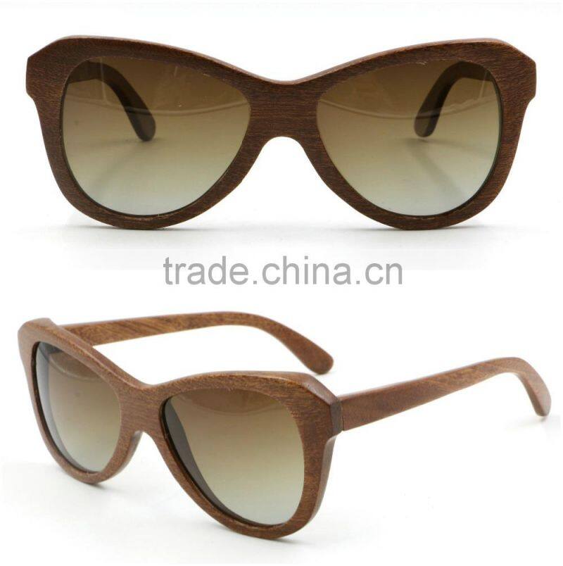 New fashion Italy design CE polarized custom brand wooden sunglasses