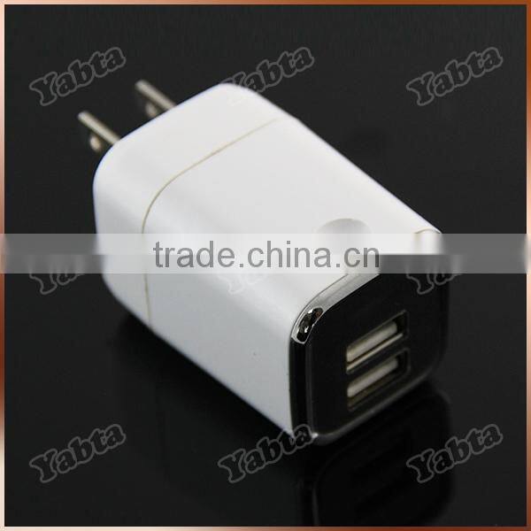 US UK EU Plug 5V 2.4A Dual USB Travel Charger White