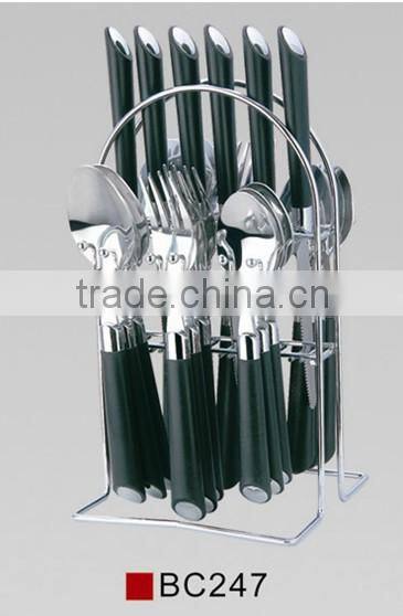 Machine polish wooden handle cutlery set